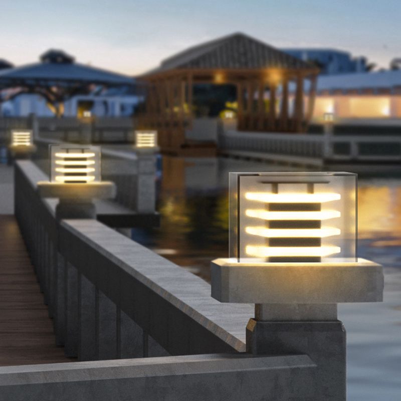 Solar Outdoor Pillar Light | Black