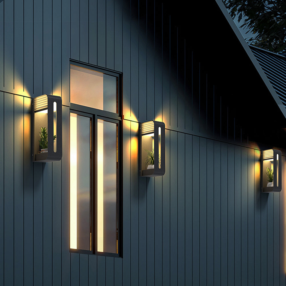 Rectangular Solar Outdoor Wall Lamp