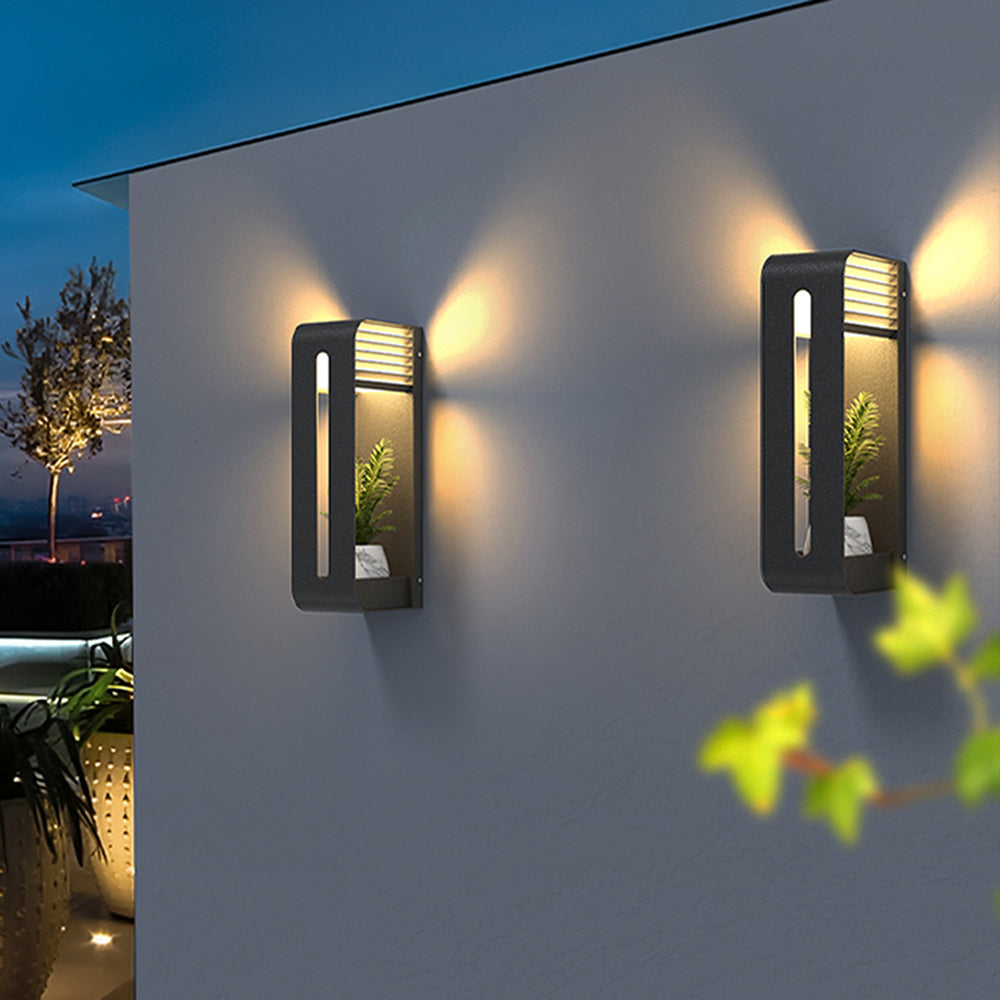 Rectangular Solar Outdoor Wall Lamp
