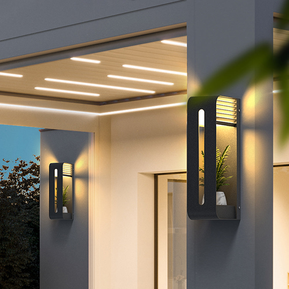 Rectangular Solar Outdoor Wall Lamp