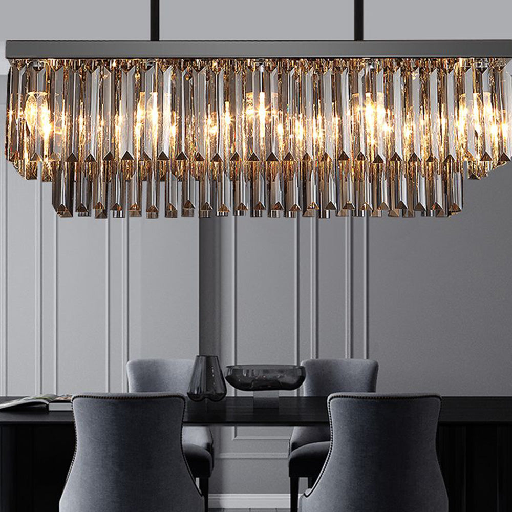 Rectangle Black Pendant Light with Black Glass Shade | Elegant Design for Modern Interiors 2