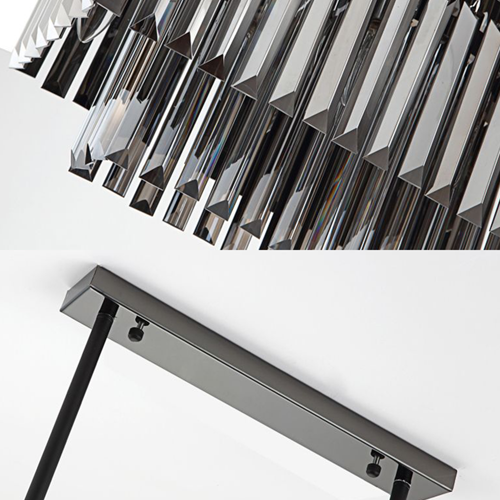 Rectangle Black Pendant Light with Black Glass Shade | Elegant Design for Modern Interiors 5