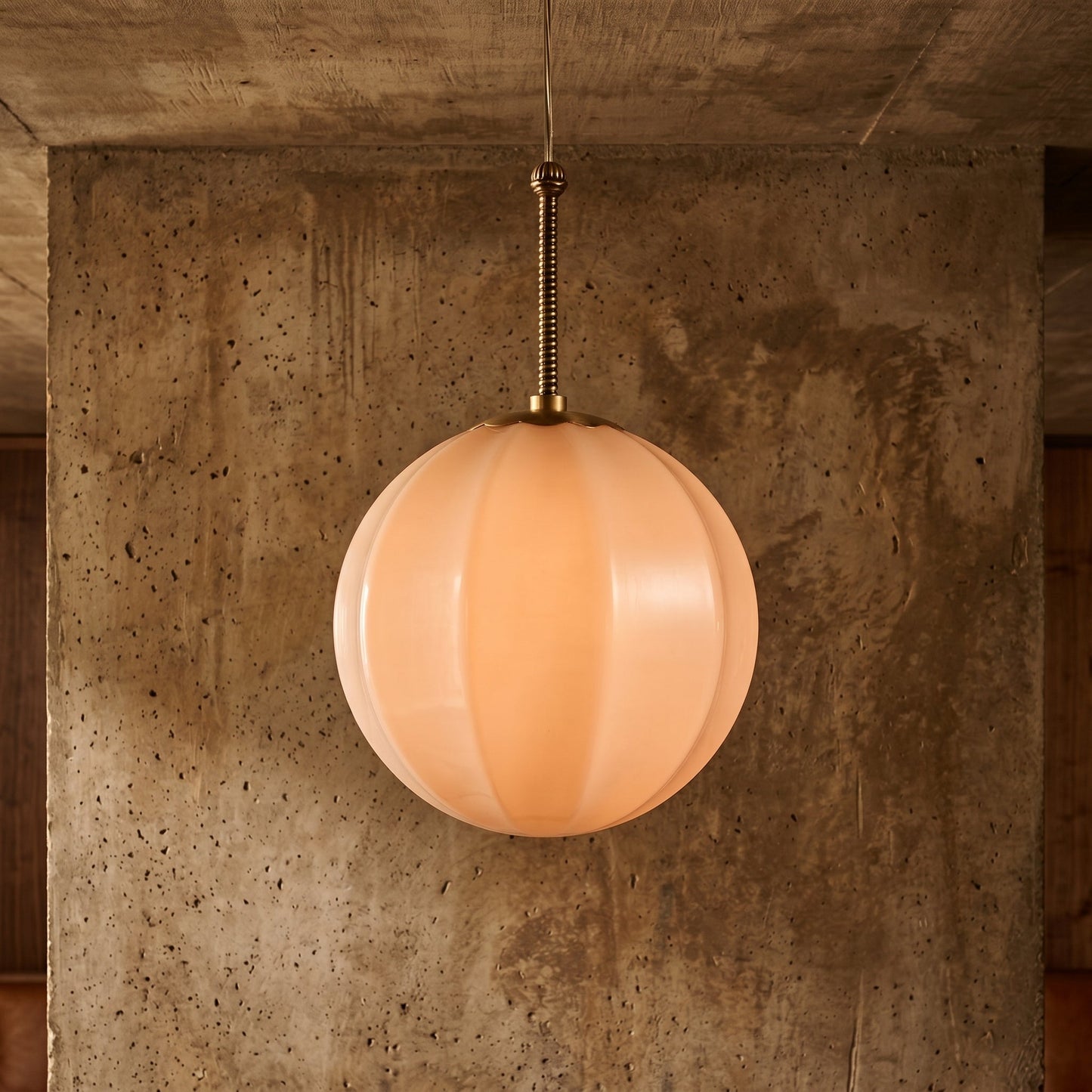 Ribbed Glass Pendant Light | Bell-Shaped Design with Adjustable Height | Modern Kitchen Pendant Lighting for Focused Illumination 0