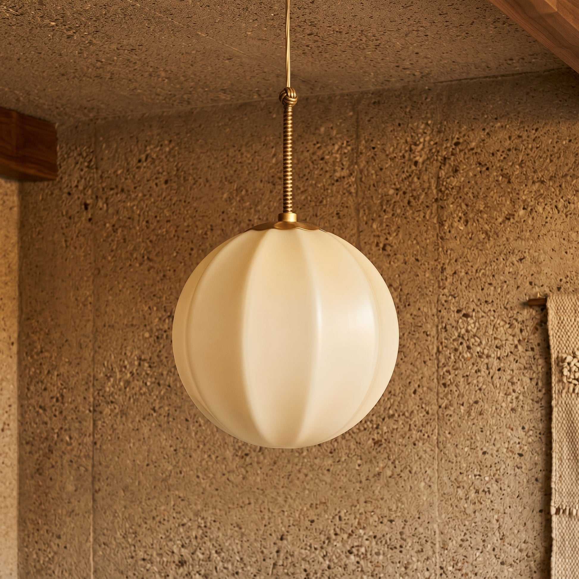 Ribbed Glass Pendant Light | Bell-Shaped Design with Adjustable Height | Modern Kitchen Pendant Lighting for Focused Illumination 2