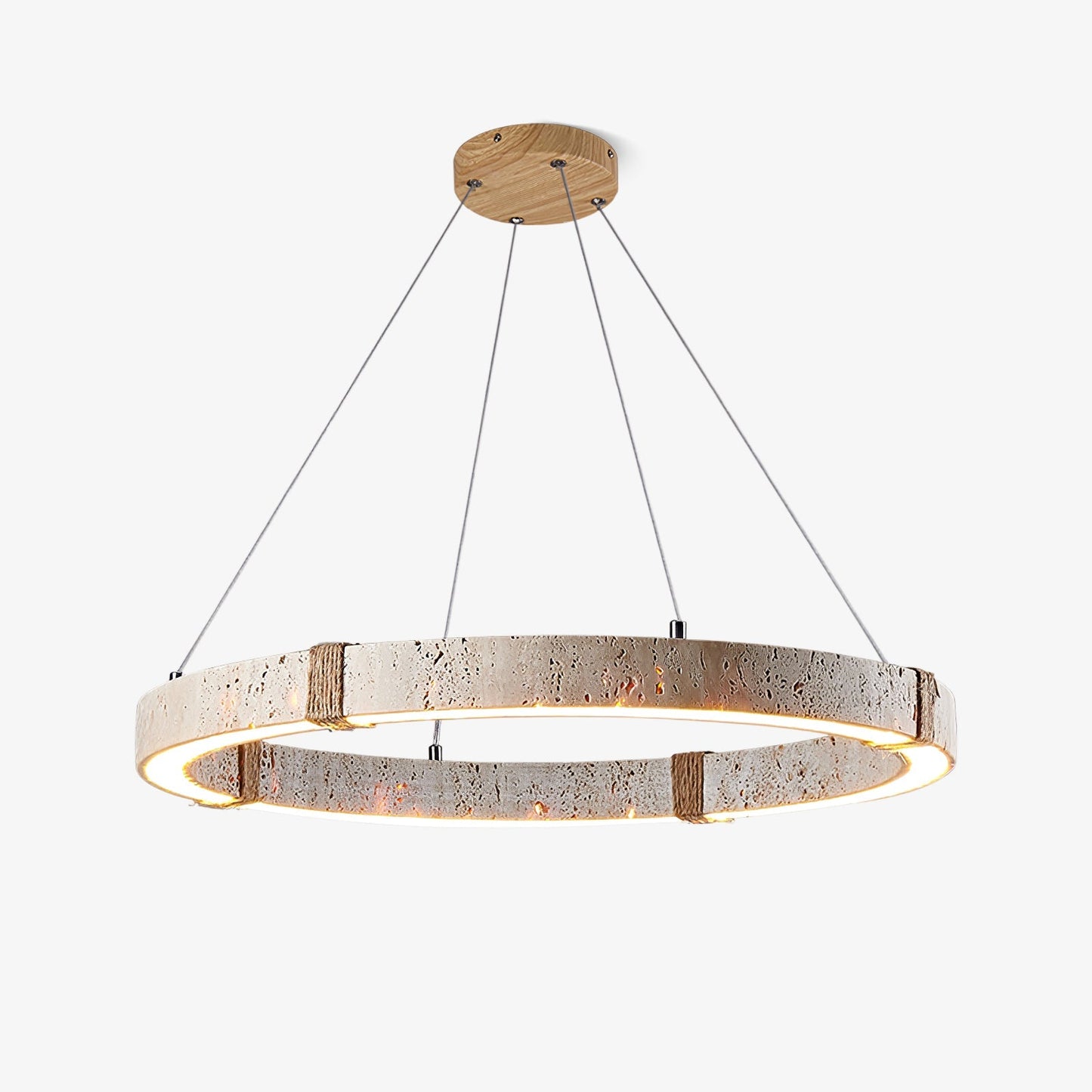 Ritta Collection | Pendant Light with Natural Travertine & Wood | Dimmable Design for Elegant Kitchen Lighting 1