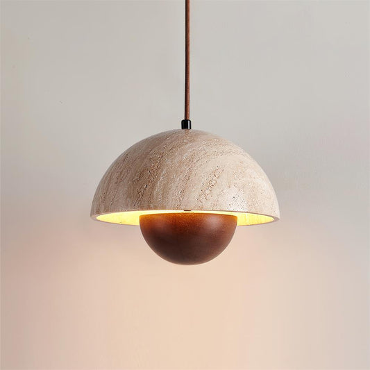 Ritta Collection | Travertine Pendant Lighting with Adjustable Height | Modern Design for Cozy Ambiance 0