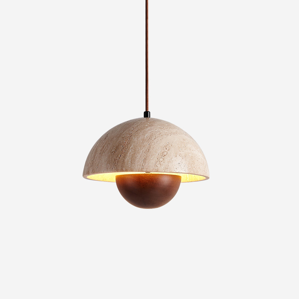 Ritta Collection | Travertine Pendant Lighting with Adjustable Height | Modern Design for Cozy Ambiance 1
