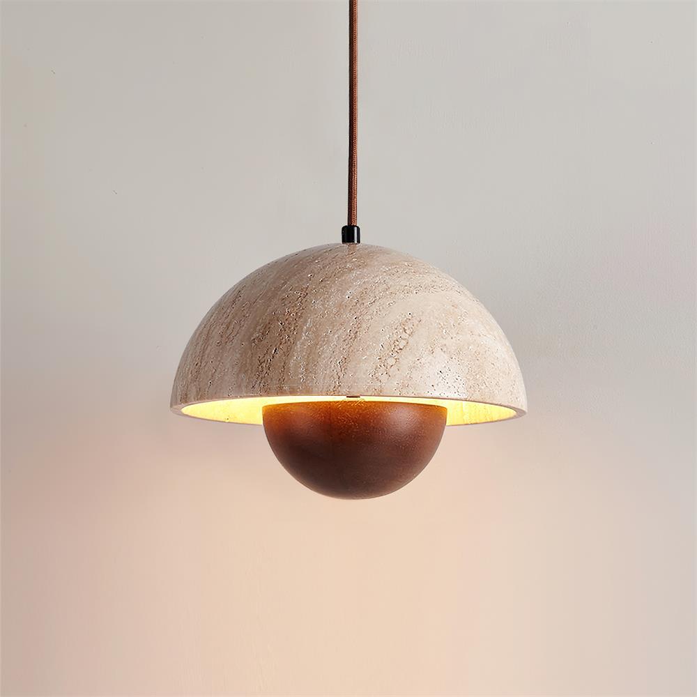 Ritta Collection | Travertine Pendant Lighting with Adjustable Height | Modern Design for Cozy Ambiance 3