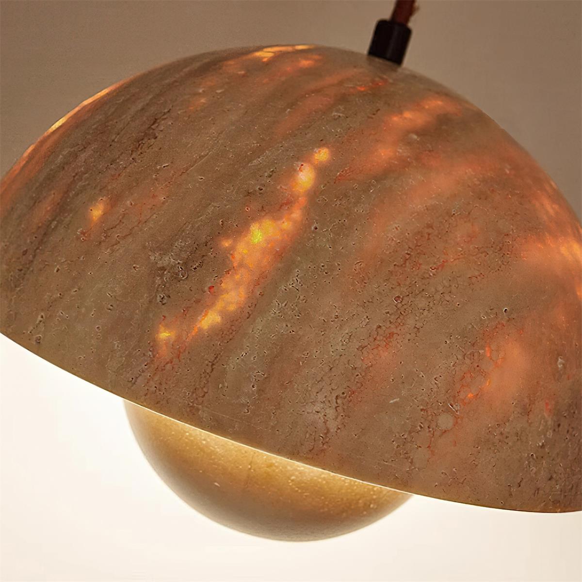 Ritta Collection | Travertine Pendant Lighting with Adjustable Height | Modern Design for Cozy Ambiance 4