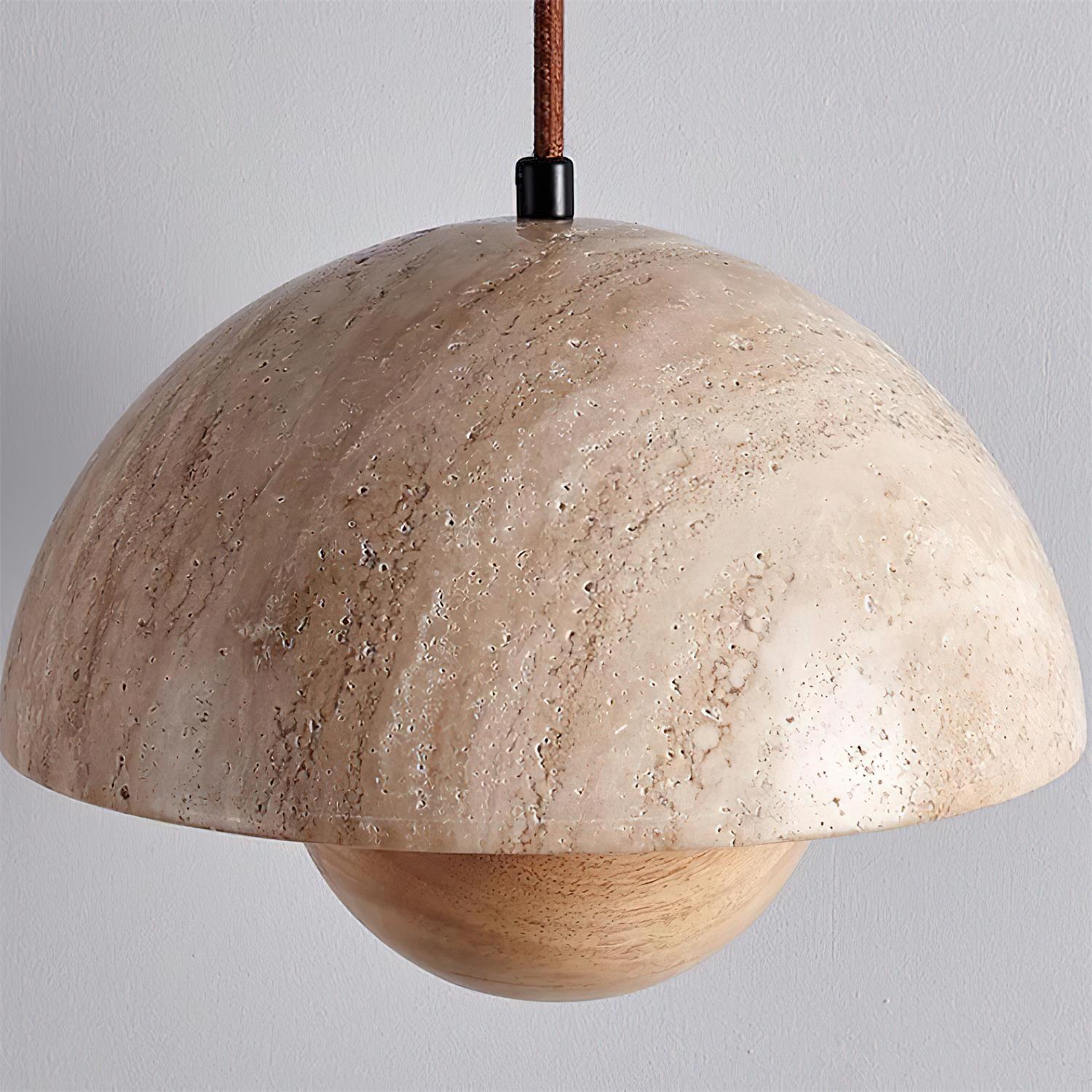 Ritta Collection | Travertine Pendant Lighting with Adjustable Height | Modern Design for Cozy Ambiance 7
