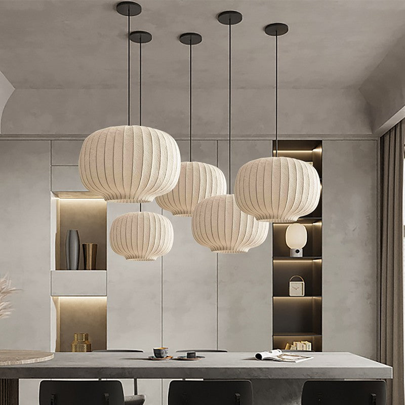 Ritta Retro Lantern Pendant Light | Metal & Silk Design with Adjustable Height | Elegant Ceiling Light Fixture for Dining and Bedroom 3