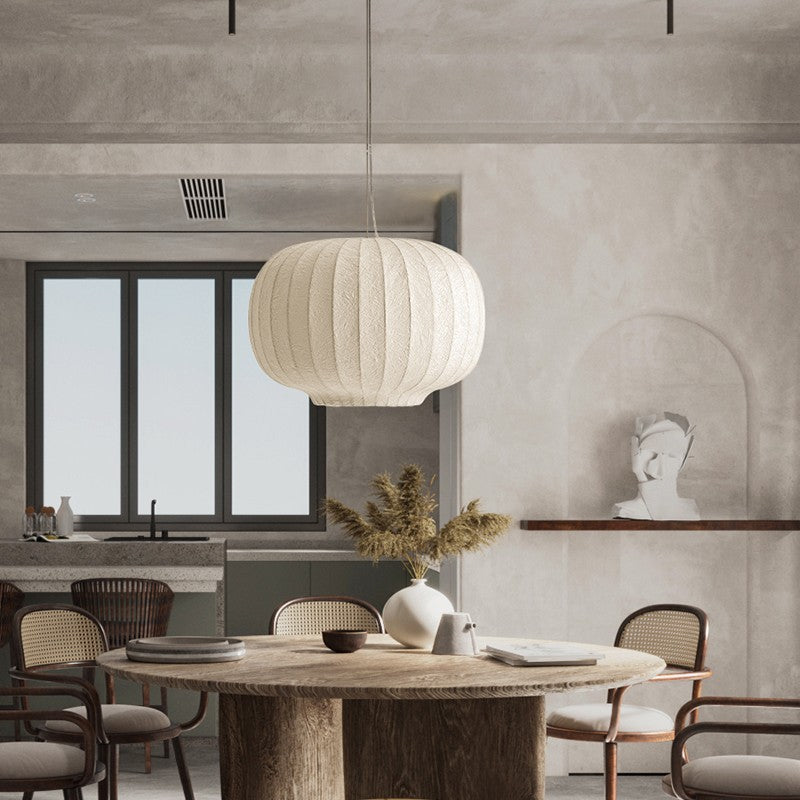 Ritta Retro Lantern Pendant Light | Metal & Silk Design with Adjustable Height | Elegant Ceiling Light Fixture for Dining and Bedroom 5