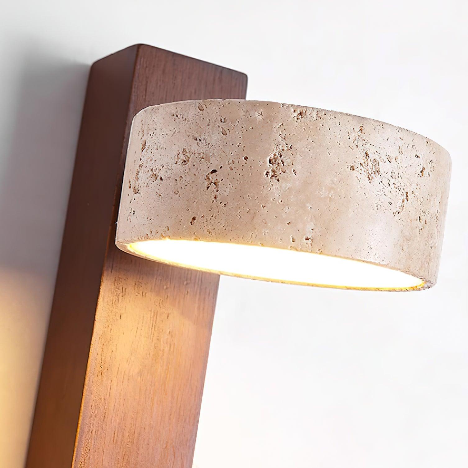 Ritta | Indoor Wall Lamp with Yellow Travertine Shade & Wooden Beam | Elegant Lighting for Modern Interiors 6