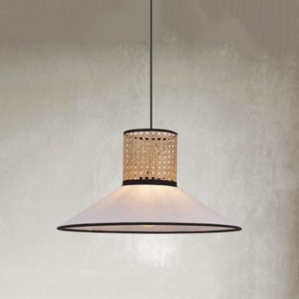 Ritta Rattan & Fabric Pendant Light | Dia 30-50cm