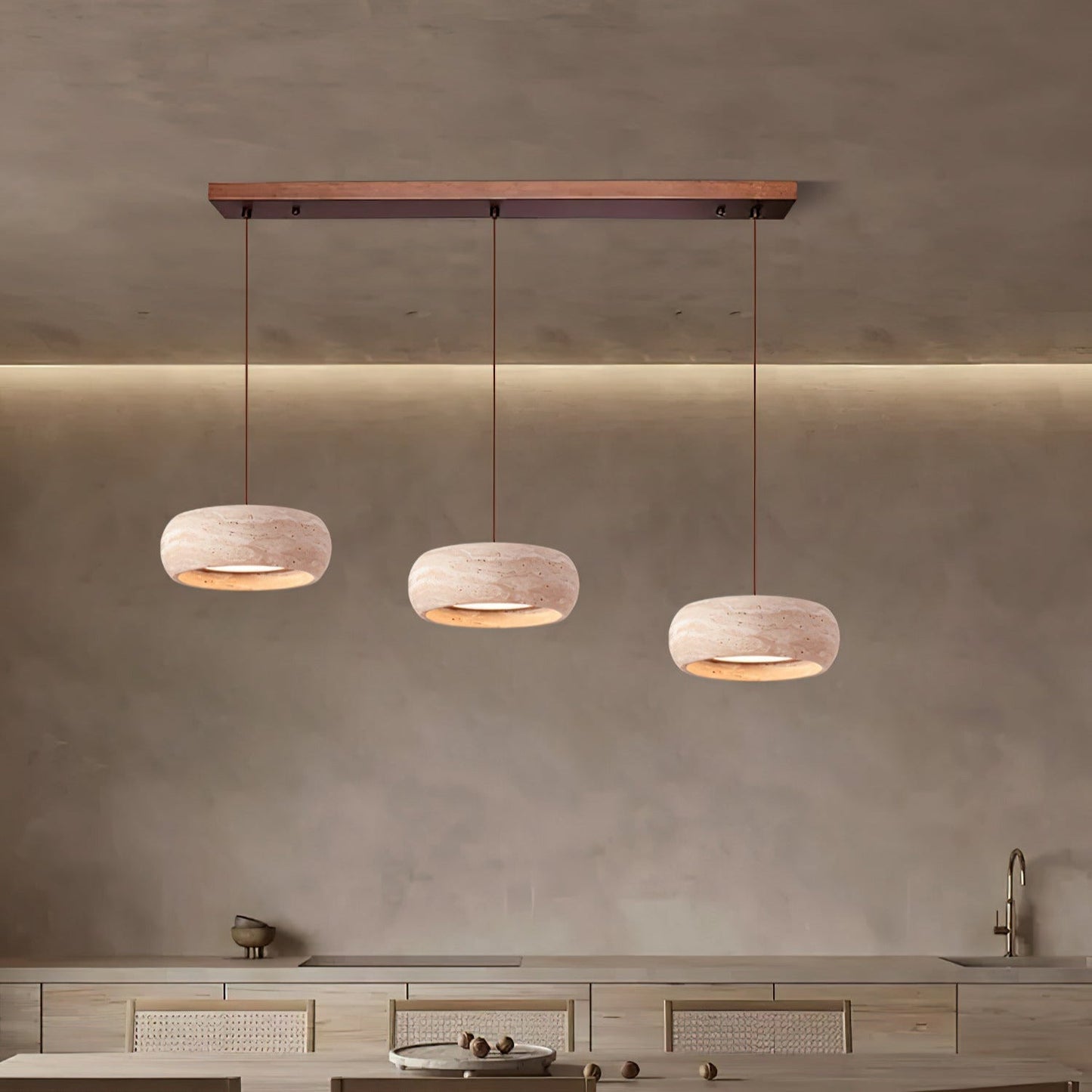 Ritta | Pendant Light with Natural Travertine Design & Dimmable Feature | Elegant Kitchen Pendant Lighting for Ambient Glow 3
