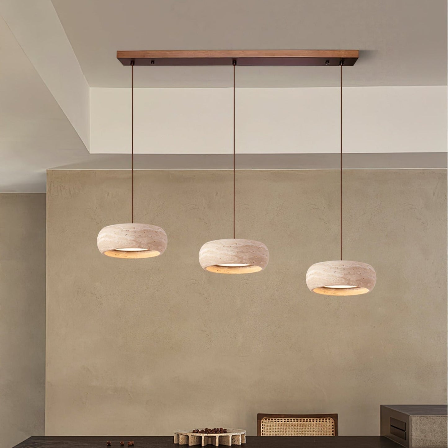 Ritta | Pendant Light with Natural Travertine Design & Dimmable Feature | Elegant Kitchen Pendant Lighting for Ambient Glow 5