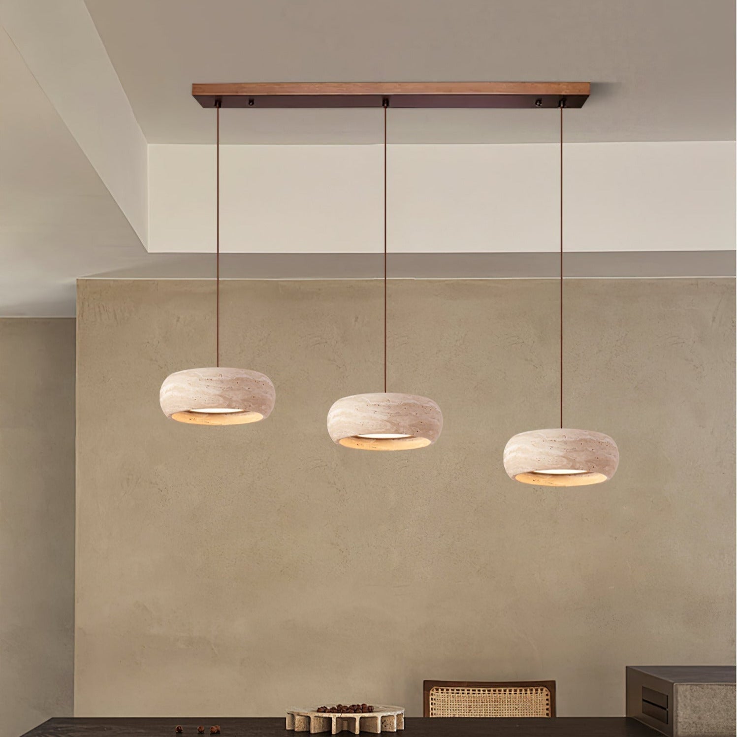 Ritta | Pendant Light with Natural Travertine Design & Dimmable Feature | Elegant Kitchen Pendant Lighting for Ambient Glow 5
