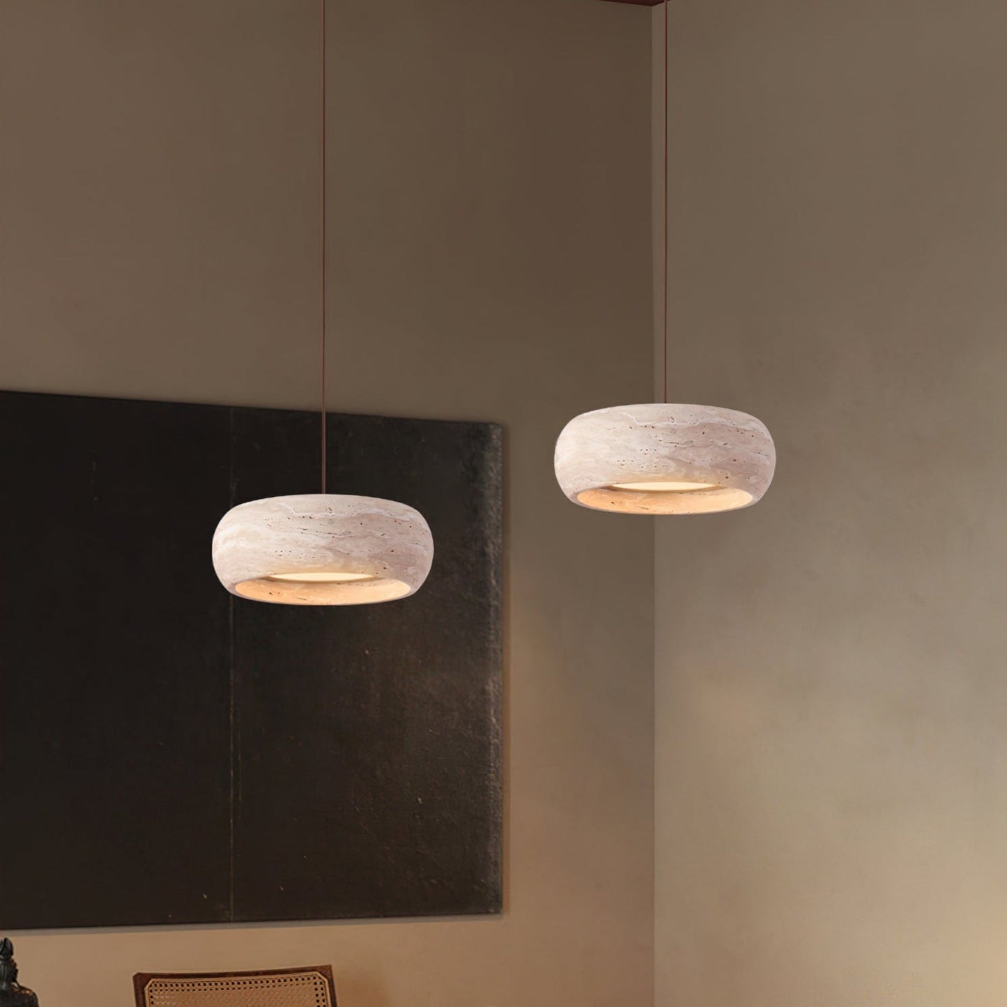 Ritta | Pendant Light with Natural Travertine Design & Dimmable Feature | Elegant Kitchen Pendant Lighting for Ambient Glow 6