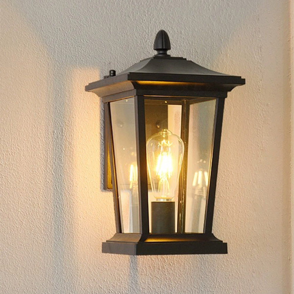 Rustic Charm | Waterproof Outdoor Wall Lamp with Glass Shade | Durable Design for Elegant Illumination 0