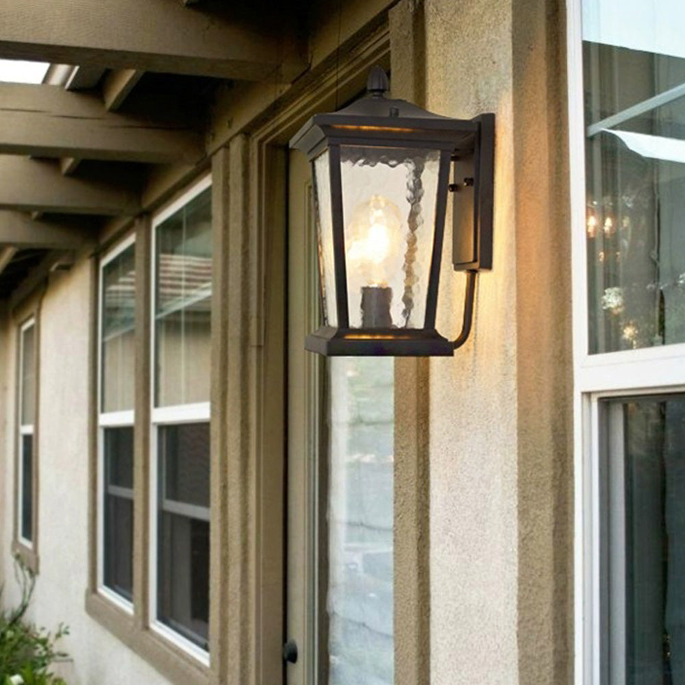 Rustic Charm | Waterproof Outdoor Wall Lamp with Glass Shade | Durable Design for Elegant Illumination 5