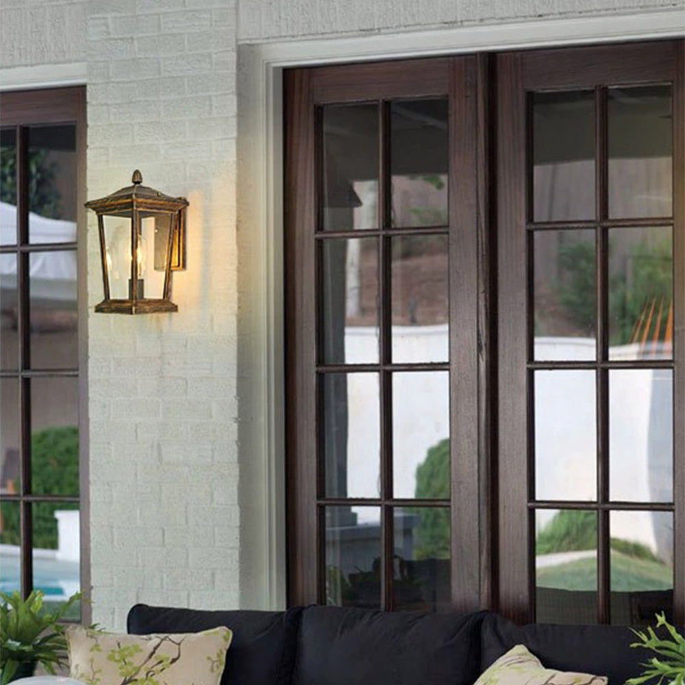 Rustic Charm | Waterproof Outdoor Wall Lamp with Glass Shade | Durable Design for Elegant Illumination 7