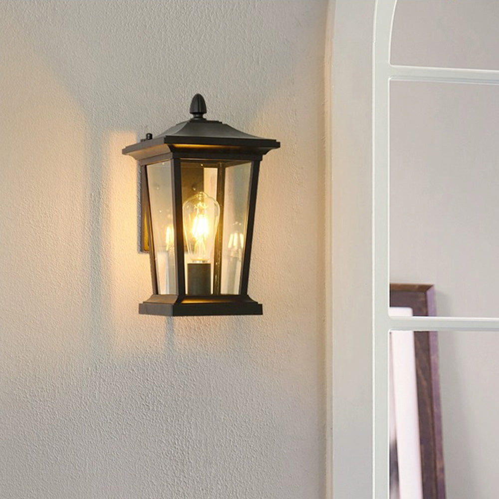 Rustic Charm | Waterproof Outdoor Wall Lamp with Glass Shade | Durable Design for Elegant Illumination 8