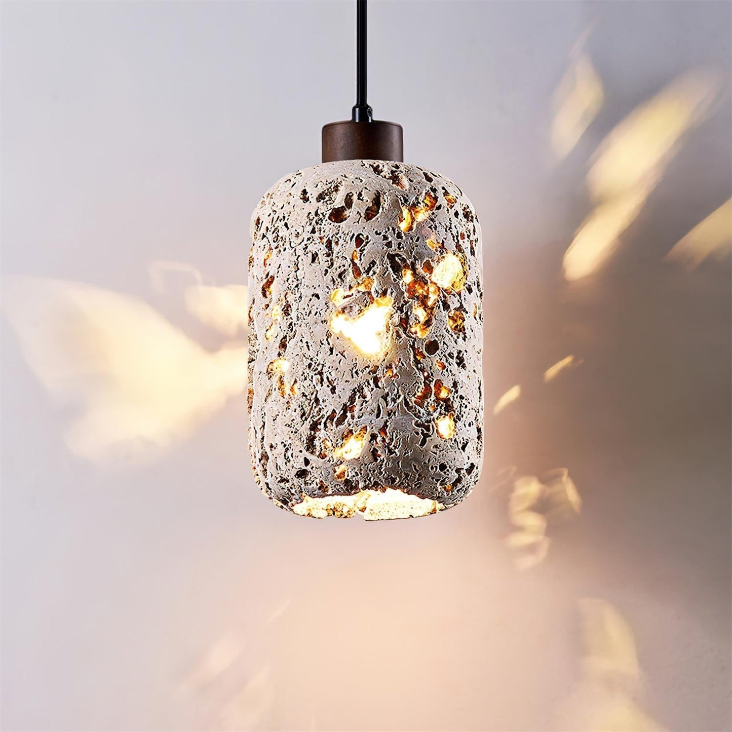 Rustic Wall Lamp | Elegant Wall Sconce Lighting with Travertine Body & Metal Accents for Home Decor 8
