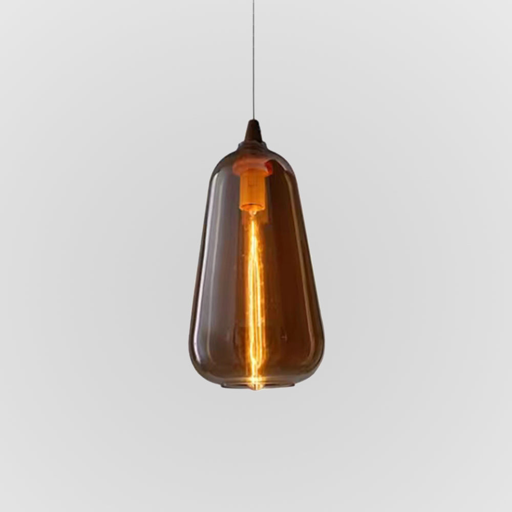 Hailie Amber Glass Pendant Light 25.5cm