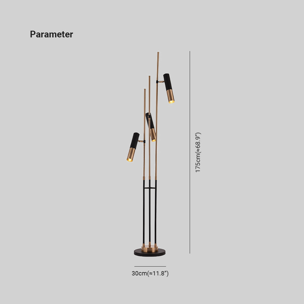 Salgado Tall Metal Floor Lamp | 3 Bulbs