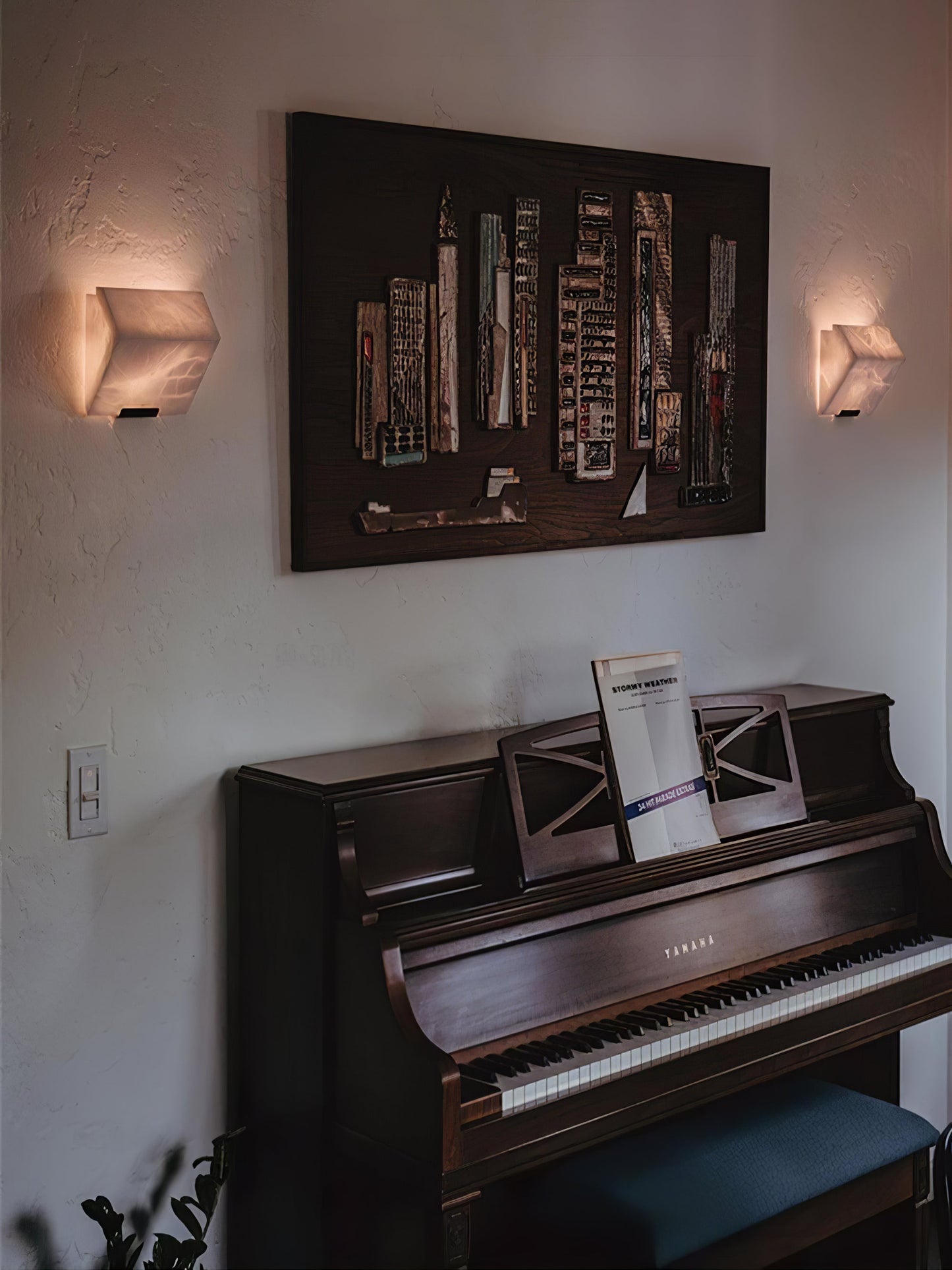 Sculptural Alabaster Wall Lamp | Integrated LED Wall Sconce Lighting for Elegant Indoor Illumination 2