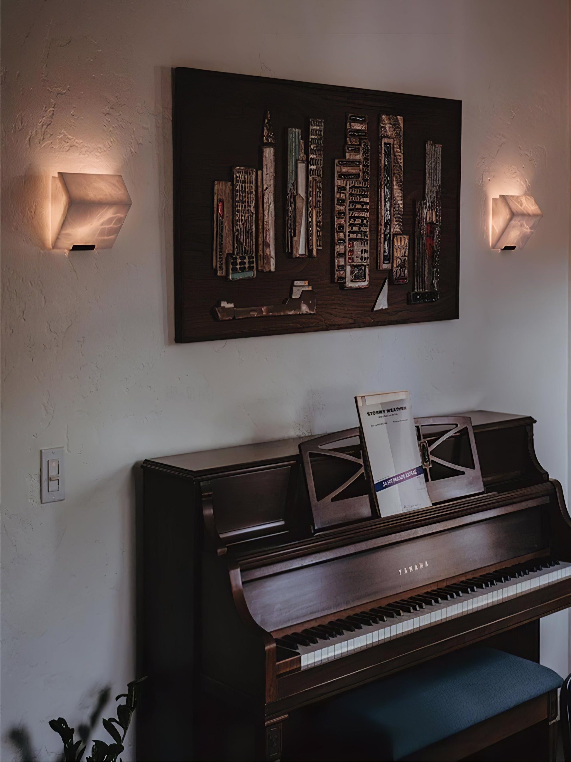 Sculptural Alabaster Wall Lamp | Integrated LED Wall Sconce Lighting for Elegant Indoor Illumination 2