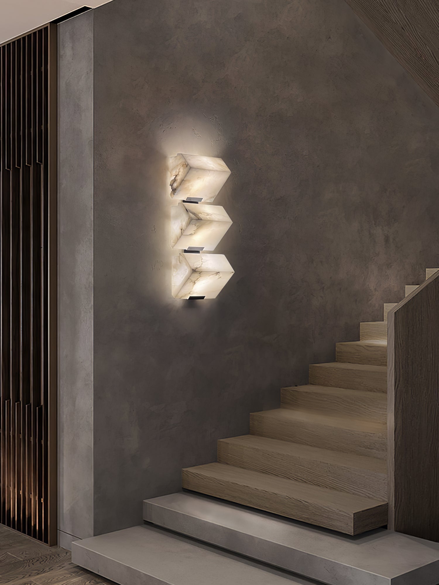 Sculptural Alabaster Wall Lamp | Integrated LED Wall Sconce Lighting for Elegant Indoor Illumination 3