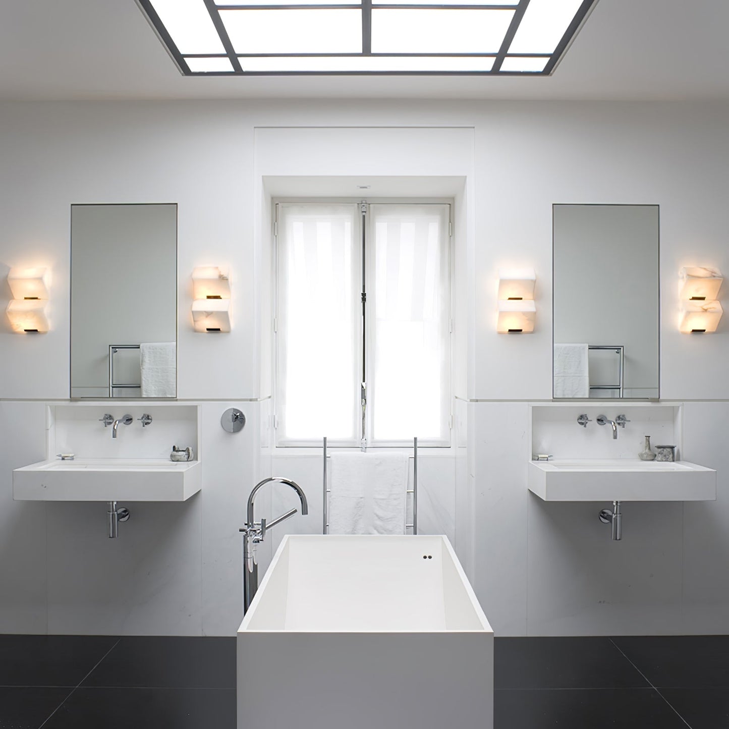 Sculptural Alabaster Wall Lamp | Integrated LED Wall Sconce Lighting for Elegant Indoor Illumination 4
