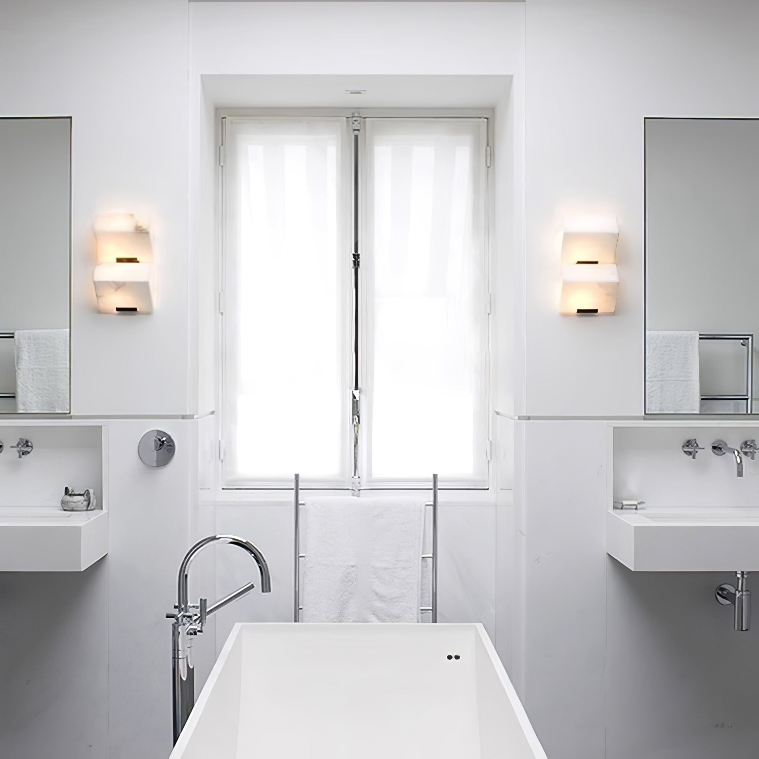 Sculptural Alabaster Wall Lamp | Integrated LED Wall Sconce Lighting for Elegant Indoor Illumination 5