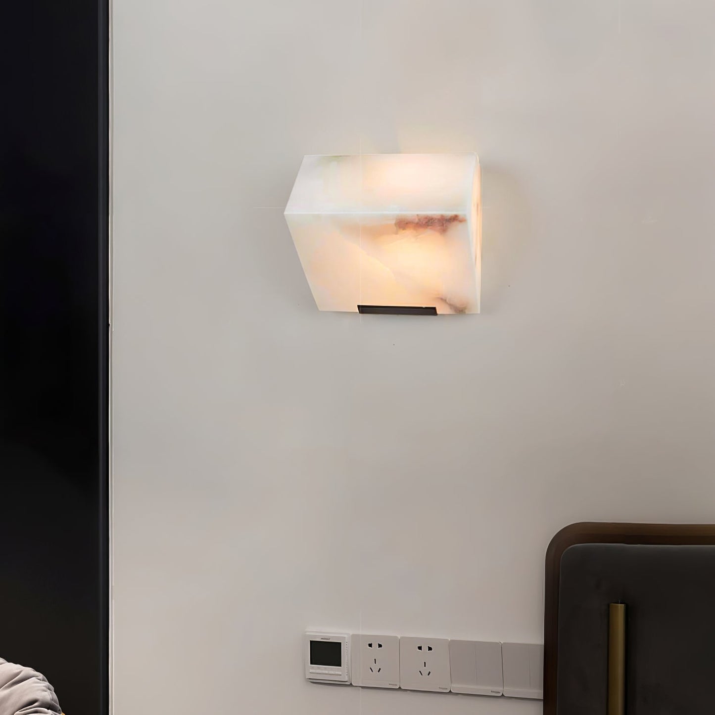 Sculptural Alabaster Wall Lamp | Integrated LED Wall Sconce Lighting for Elegant Indoor Illumination 7