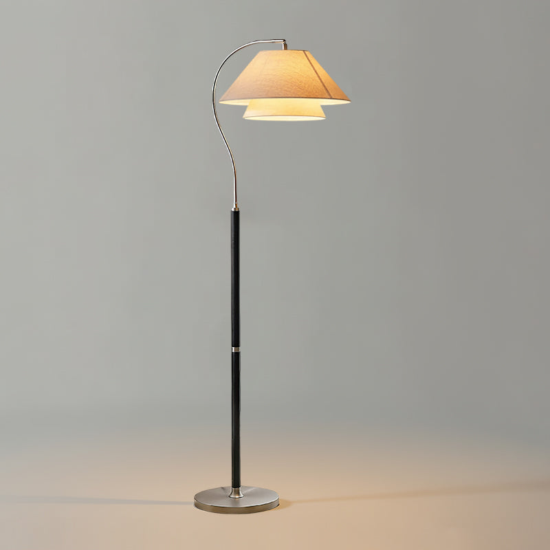Sculptural Arc Floor Lamp with Layered Shades for Soft Ambient Lighting 11