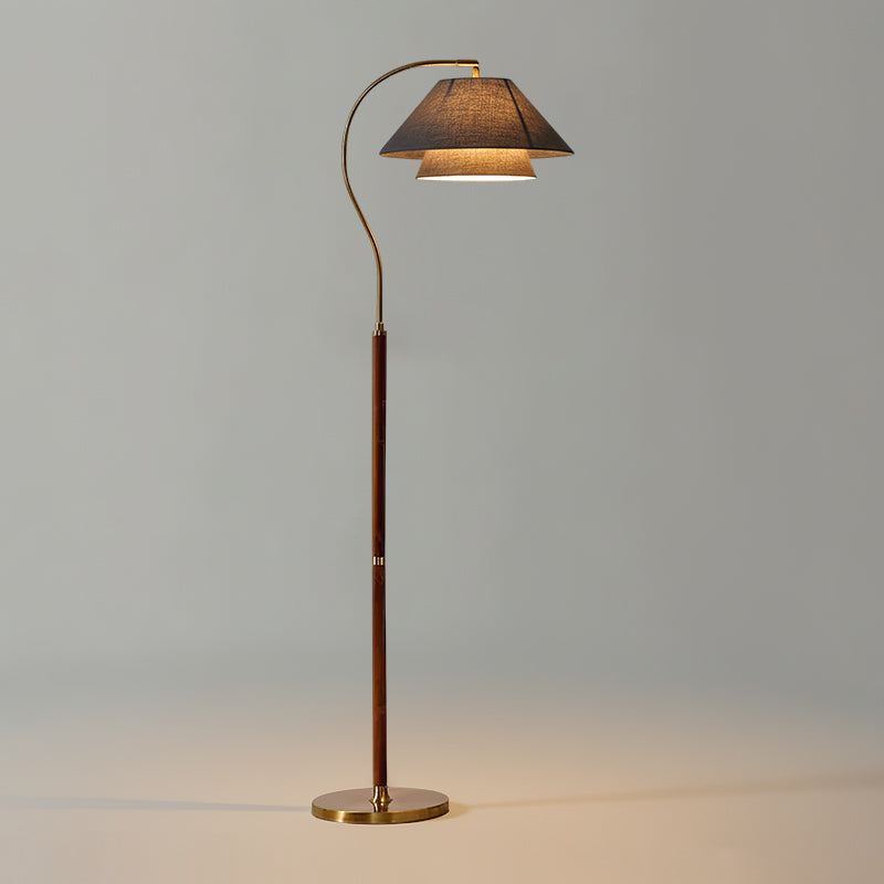 Sculptural Arc Floor Lamp with Layered Shades for Soft Ambient Lighting 9