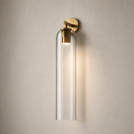 Sculptural Glass Wall Sconce | Cylindrical Design with Soft Diffused Glow for Elegant Lighting 0