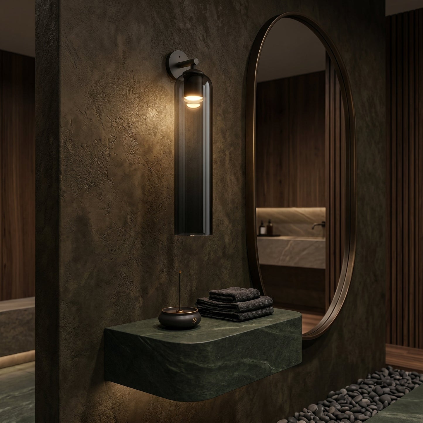 Sculptural Glass Wall Sconce | Cylindrical Design with Soft Diffused Glow for Elegant Lighting 3