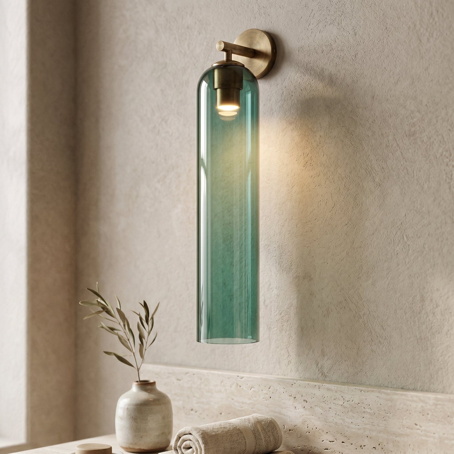 Sculptural Glass Wall Sconce | Cylindrical Design with Soft Diffused Glow for Elegant Lighting 5