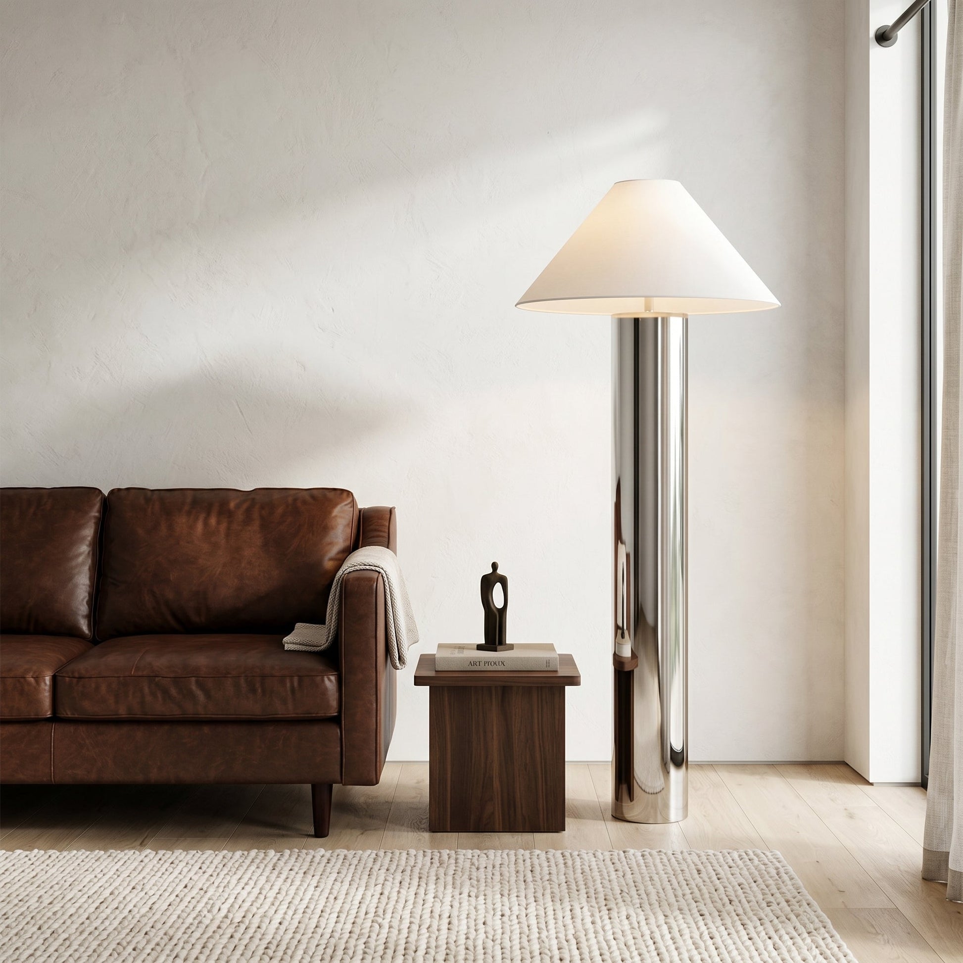 Sculptural Stainless Steel Floor Lamp | Minimal Design for Elegant Living Room Lighting 3