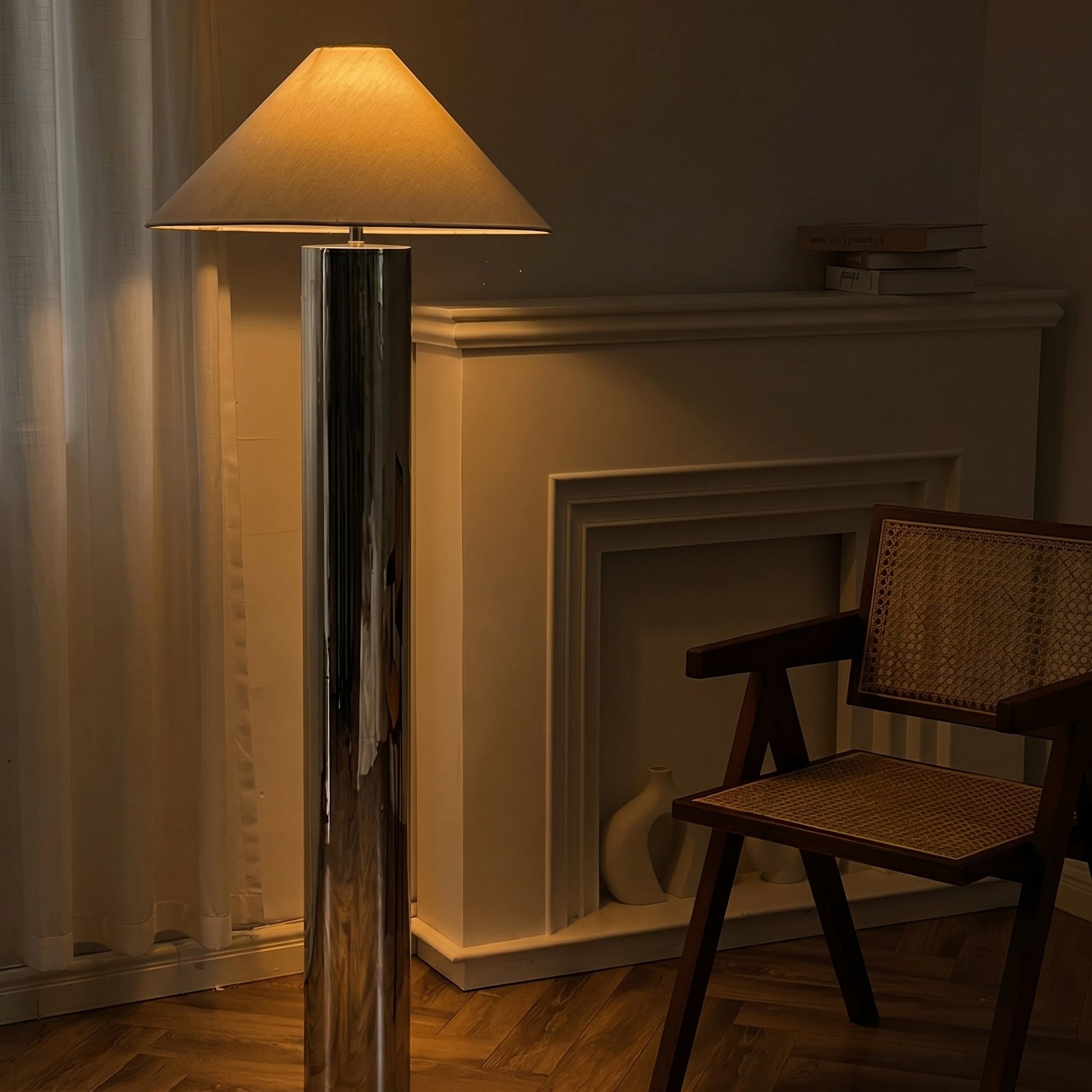 Sculptural Stainless Steel Floor Lamp | Minimal Design for Elegant Living Room Lighting 4