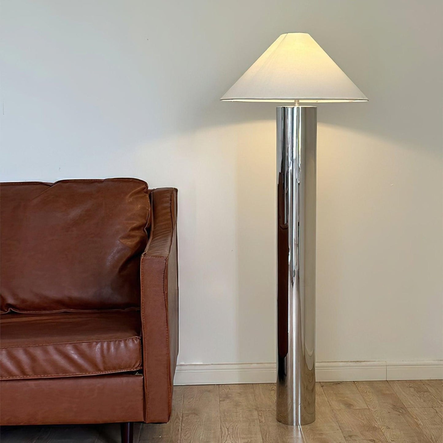 Sculptural Stainless Steel Floor Lamp | Minimal Design for Elegant Living Room Lighting 6