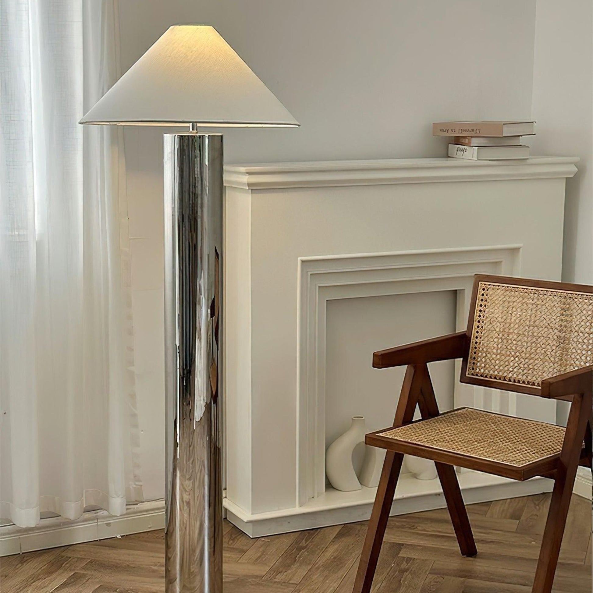 Sculptural Stainless Steel Floor Lamp | Minimal Design for Elegant Living Room Lighting 7