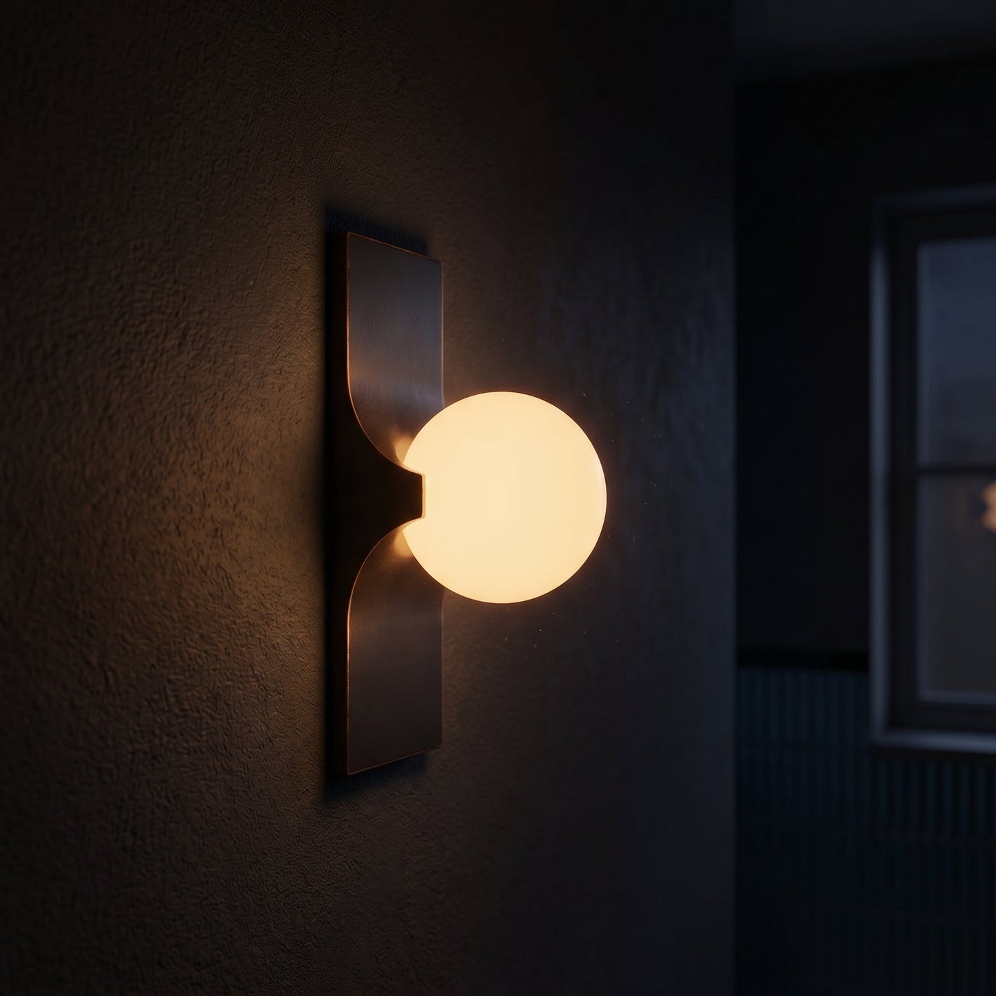 Sculptural Wall Sconce | Solid Brass & Glass Globe Light with Curved Arm Design | Elegant Illumination for Any Space 1