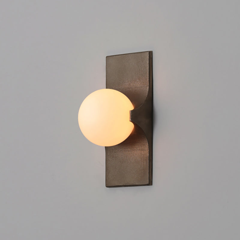 Sculptural Wall Sconce | Solid Brass & Glass Globe Light with Curved Arm Design | Elegant Illumination for Any Space 3
