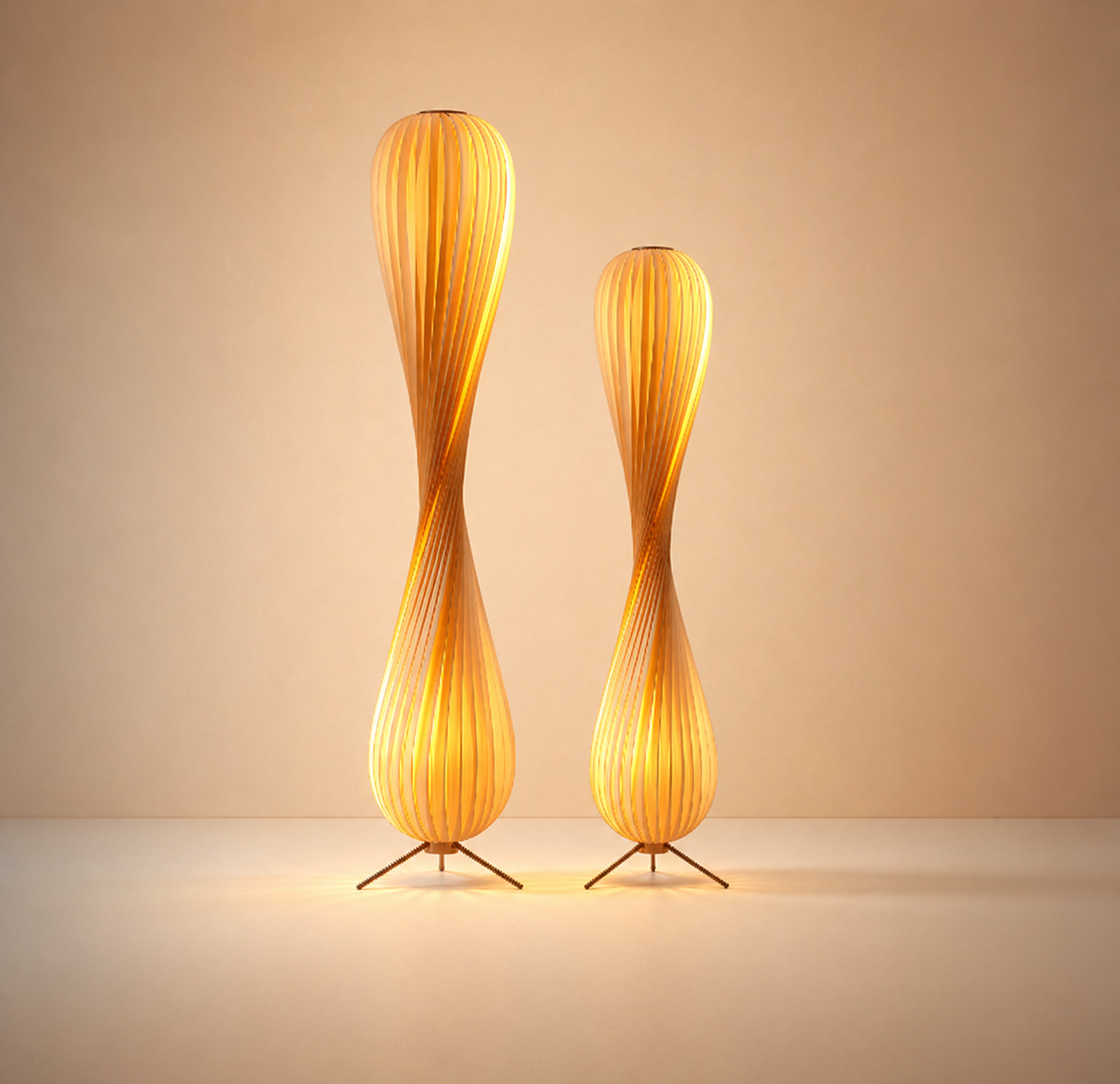 Sculptural Wooden Table Lamp with Twisted Design | Soft Ambient Glow for Cozy Spaces 3