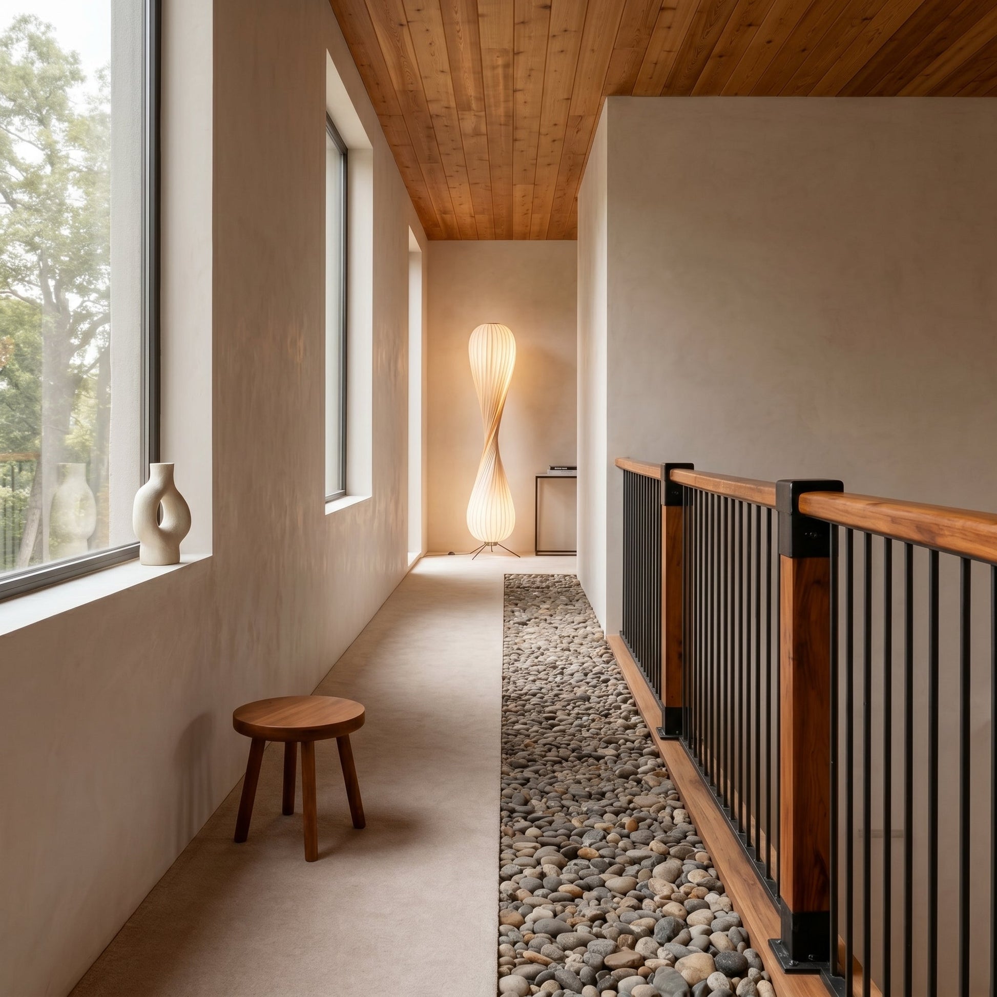 Sculptural Wooden Table Lamp with Twisted Design | Soft Ambient Glow for Cozy Spaces 4