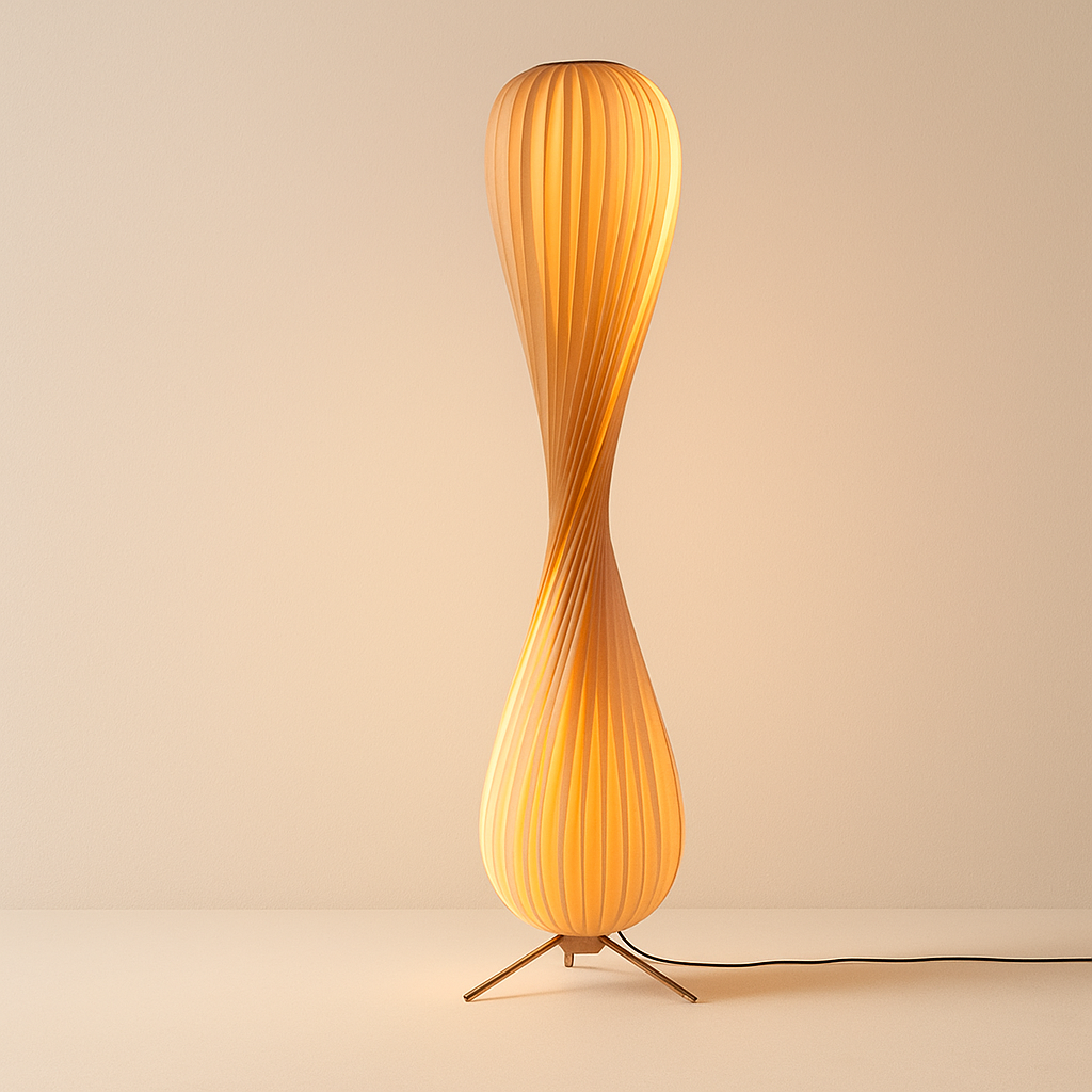 Sculptural Wooden Table Lamp with Twisted Design | Soft Ambient Glow for Cozy Spaces 6