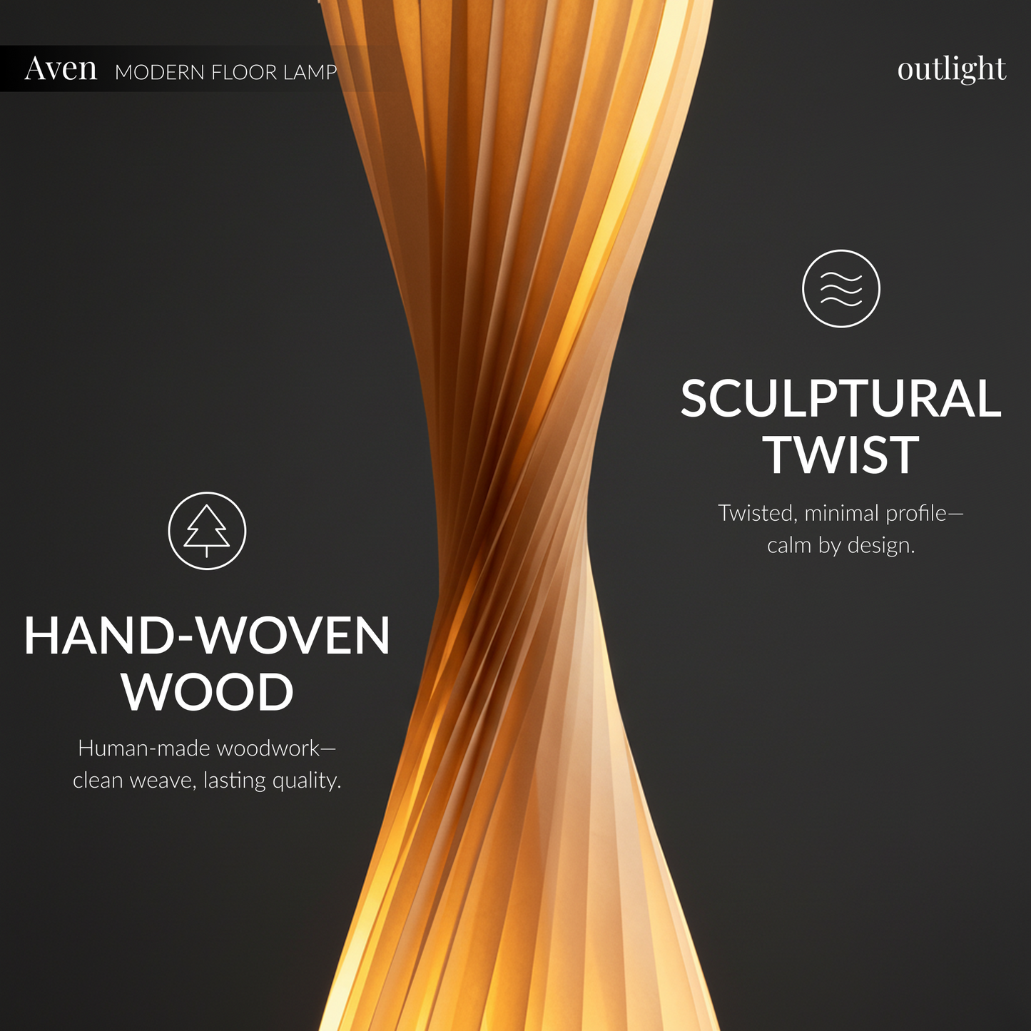 Sculptural Wooden Table Lamp with Twisted Design | Soft Ambient Glow for Cozy Spaces 7